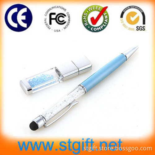 Promotion Gift Jewelry USB Flash Memory Drive Popular Crystal Ballpoint Pen USB Drive